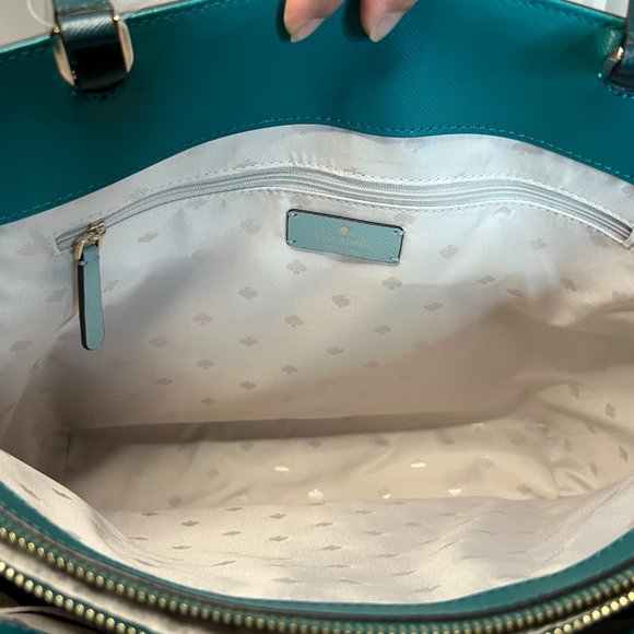 Kate Spade Staci Colorblock Large Laptop Tote Frosted Spearmint Multi - Picture 10 of 11